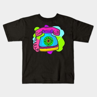 Neon Hippy 80s 90s Costume Retro Vintage Kids T-Shirt